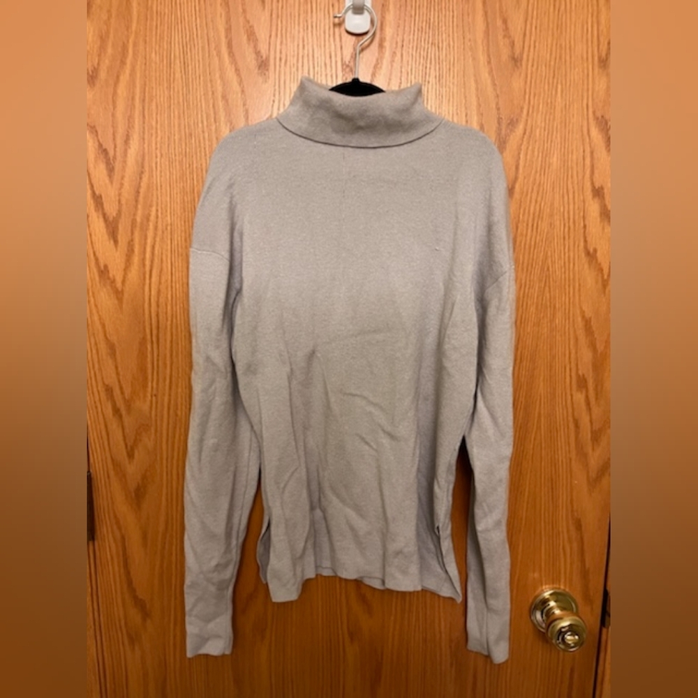 MM Lafleur gray taupe turtleneck sweater